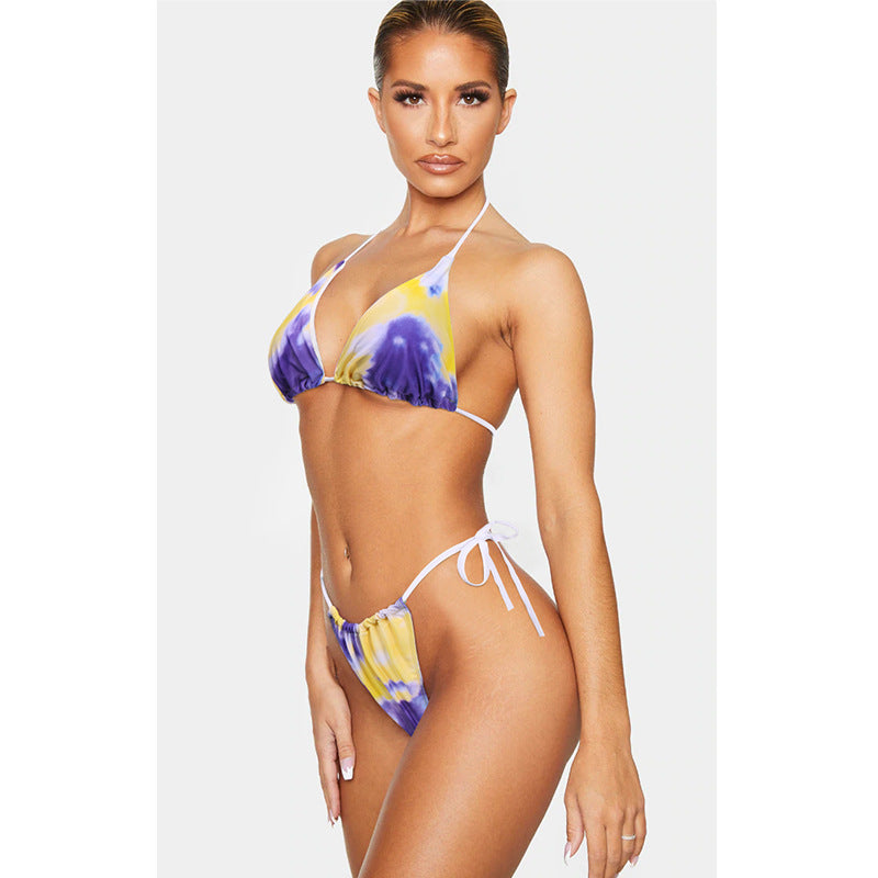 Women's Sexy 3-Piece Tie-Dye Bikini Set