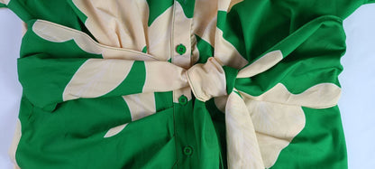 Women's Summer Printed Blouse Dress-Short Sleeve Lapel Dress