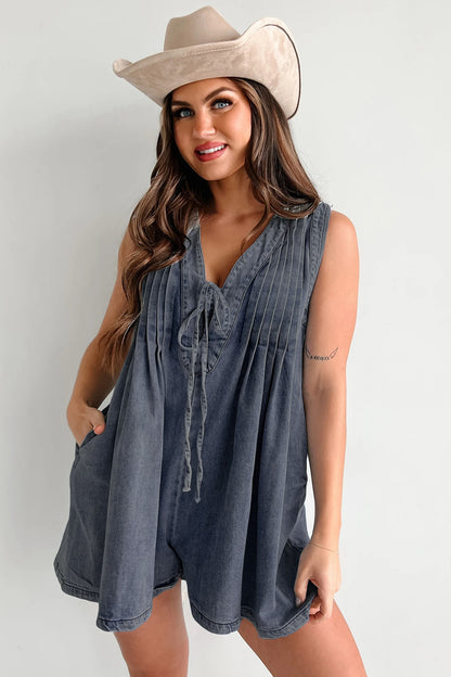 Sleeveless Short-sleeved Shorts Denim Jumpsuit